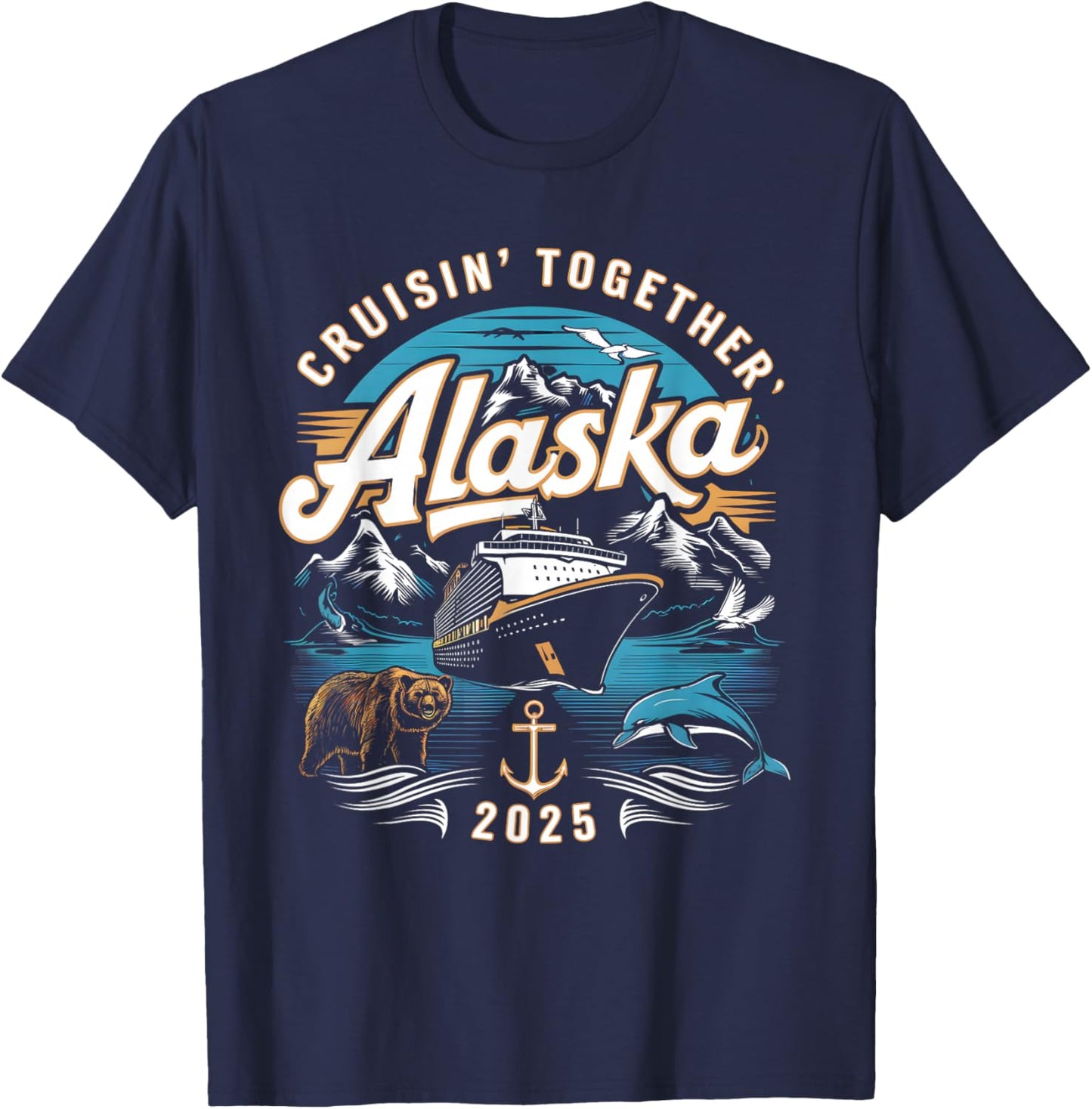Matching Family Men Women Kids Girl Boy Alaska Cruise 2025 T-Shirt - T-Shirt | Navy
