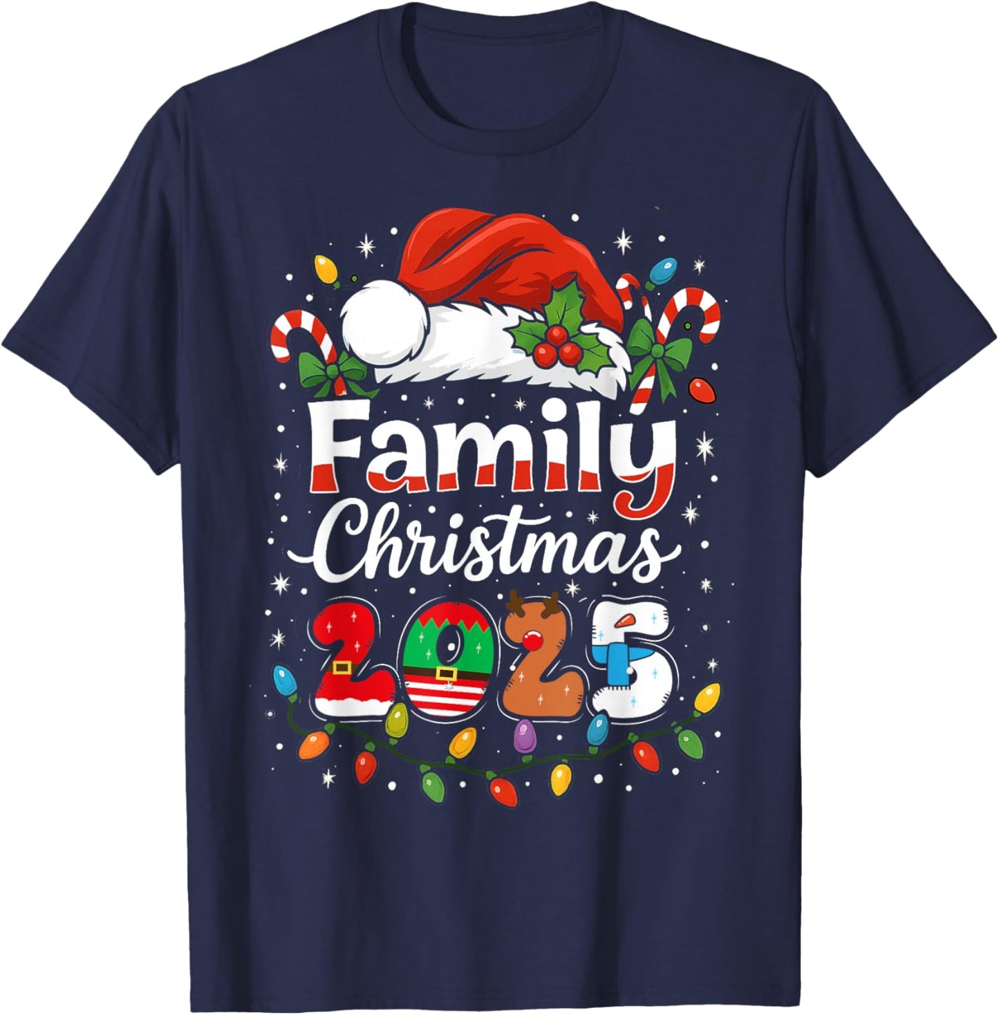 Family Christmas 2025 Matching Outfit Xmas Men Women Kids T-Shirt - T-Shirt | Navy