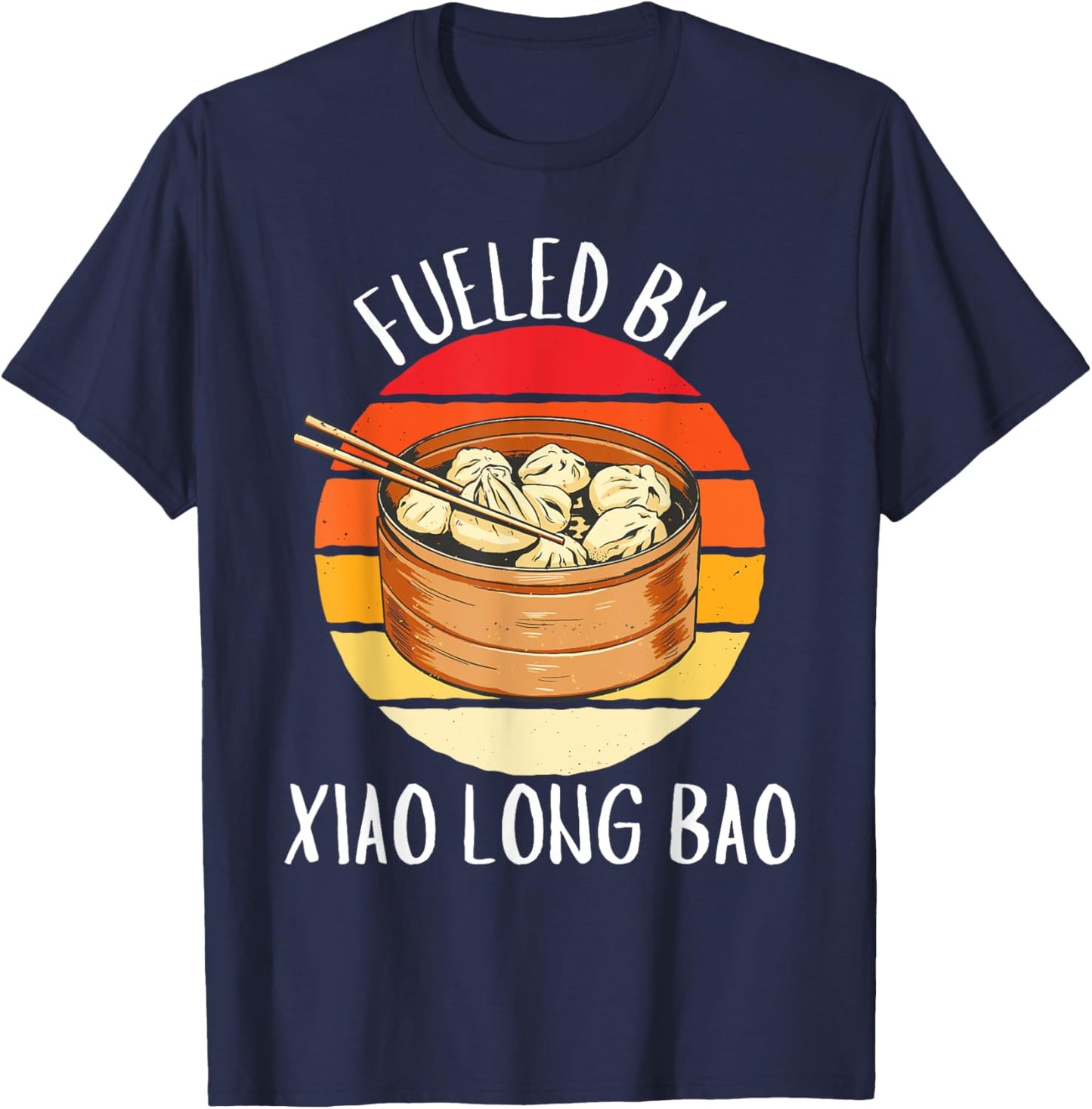 Retro Fueled By Xiao Long Bao Vintage Xiao Long Bao Lover T-Shirt - T-Shirt | Navy