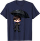 Cute Korean Drama Character Umbrella Scene Kdrama Fans T-Shirt - T-Shirt | Navy