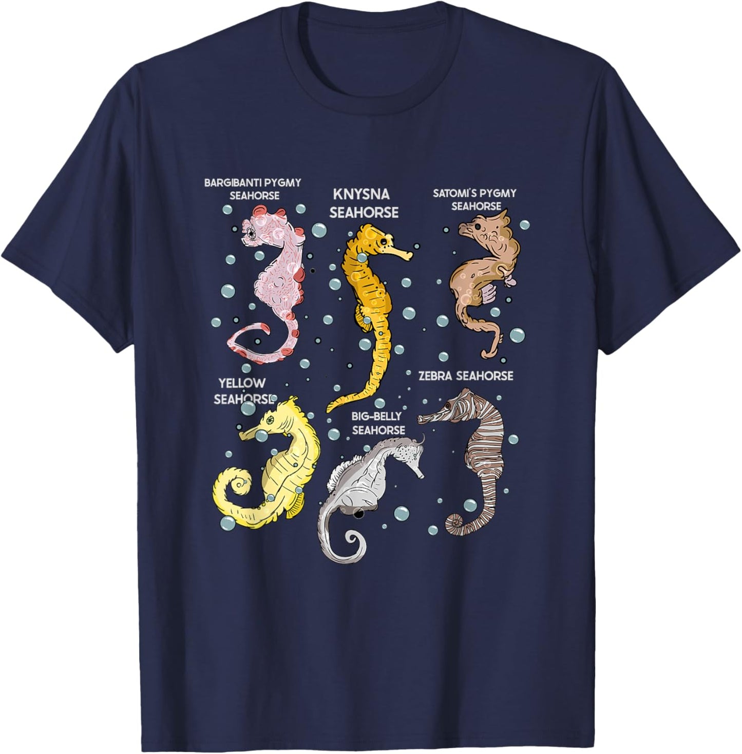 Seahorses Lover Aquarist Marine Biology Seahorse T-Shirt - T-Shirt | Navy