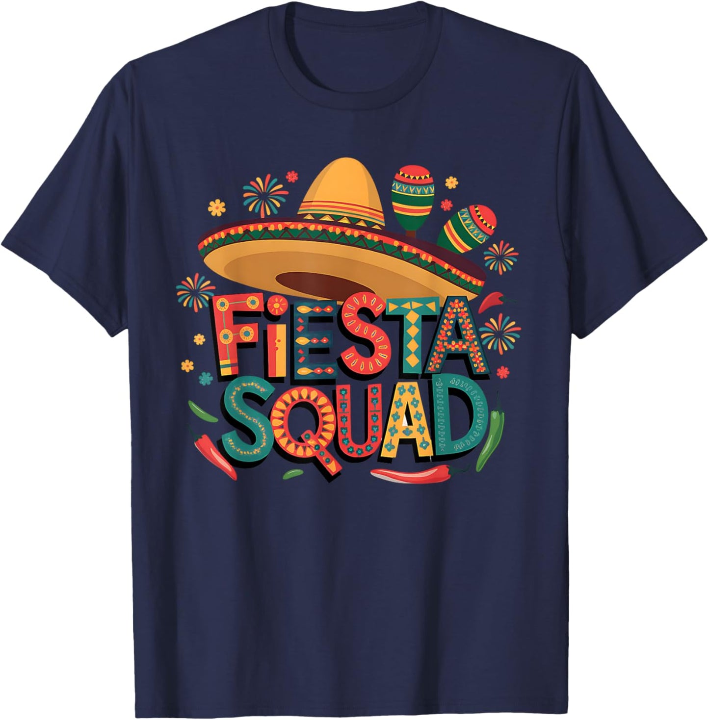 Fiesta Squad Cinco De Mayo Mexican Fiesta Women Kids T-Shirt - T-Shirt | Navy