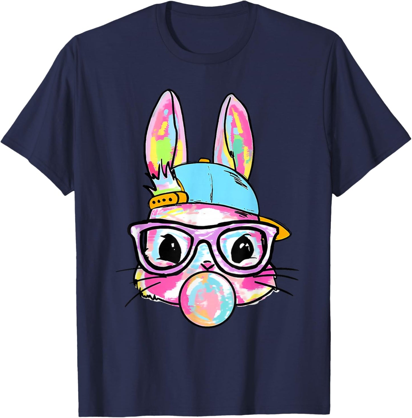 Funny Bunny Glasses Rabbit Lovers Happy Easter Couples Boys T-Shirt - T-Shirt | Navy