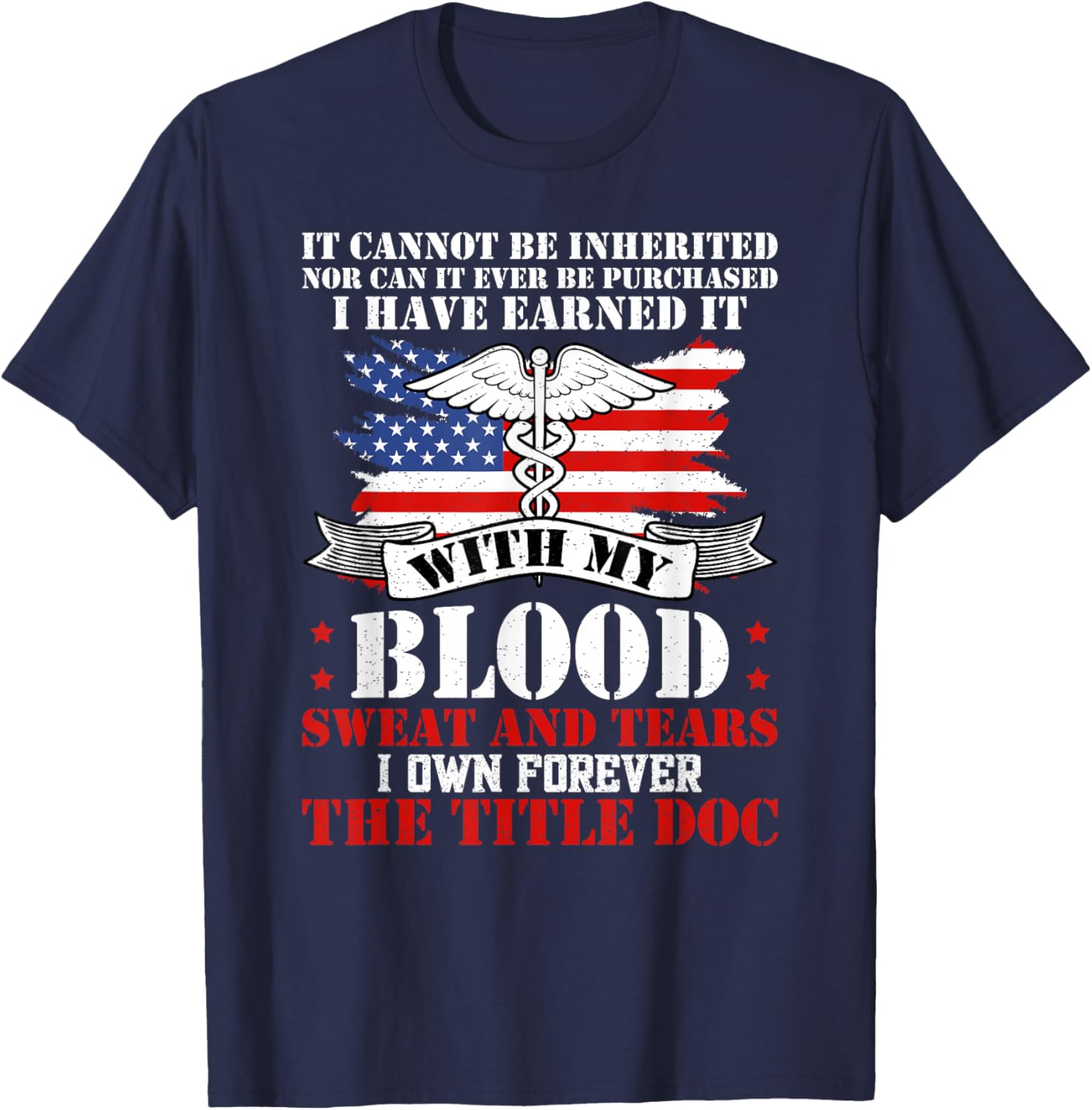 The Title Doc Combat Medic Proud Combat Medics T-Shirt - T-Shirt | Navy