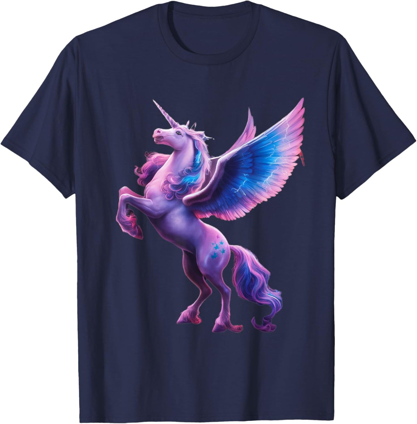 Unicorn Magical Mystical Purple Unicorn Pegasus T-Shirt - T-Shirt | Navy