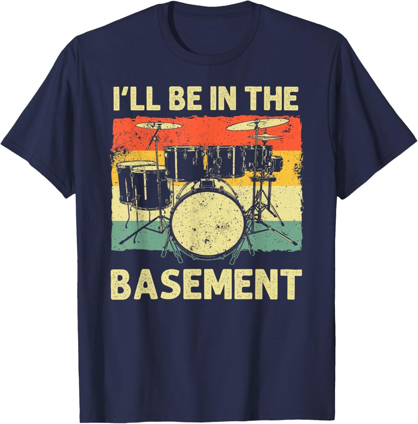 Funny Drumming Art Women Drumline Drum Set Drummer T-Shirt - T-Shirt | Navy