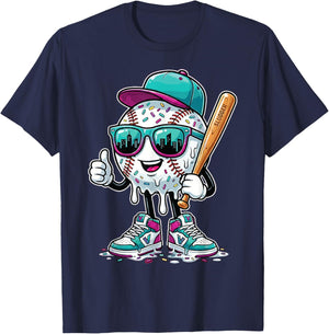 Baseball Drip Shirt for Boys | Baseball 101 Apparel Youth T-Shirt - T-Shirt | Navy