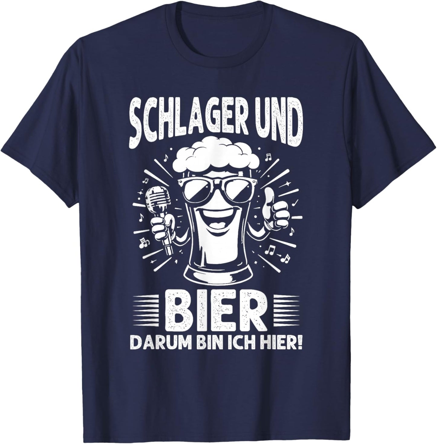 Schlager Beer Outfit Costume Party Men Women Drinking T-Shirt - T-Shirt | Navy