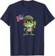 Funny Military Frog with Patriotic Flag Look T-Shirt - T-Shirt | Navy