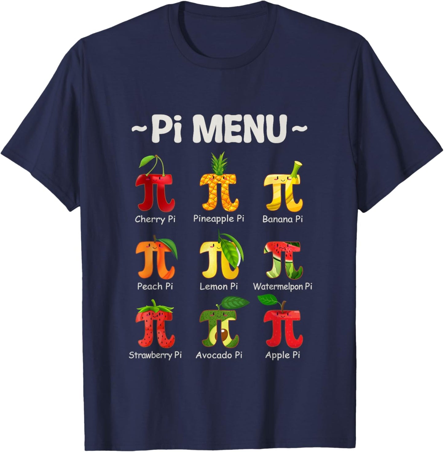 Pie Menu Math Teacher PI Symbol Funny Pi Day Pi 3.14 Pie Pun T-Shirt - T-Shirt | Navy