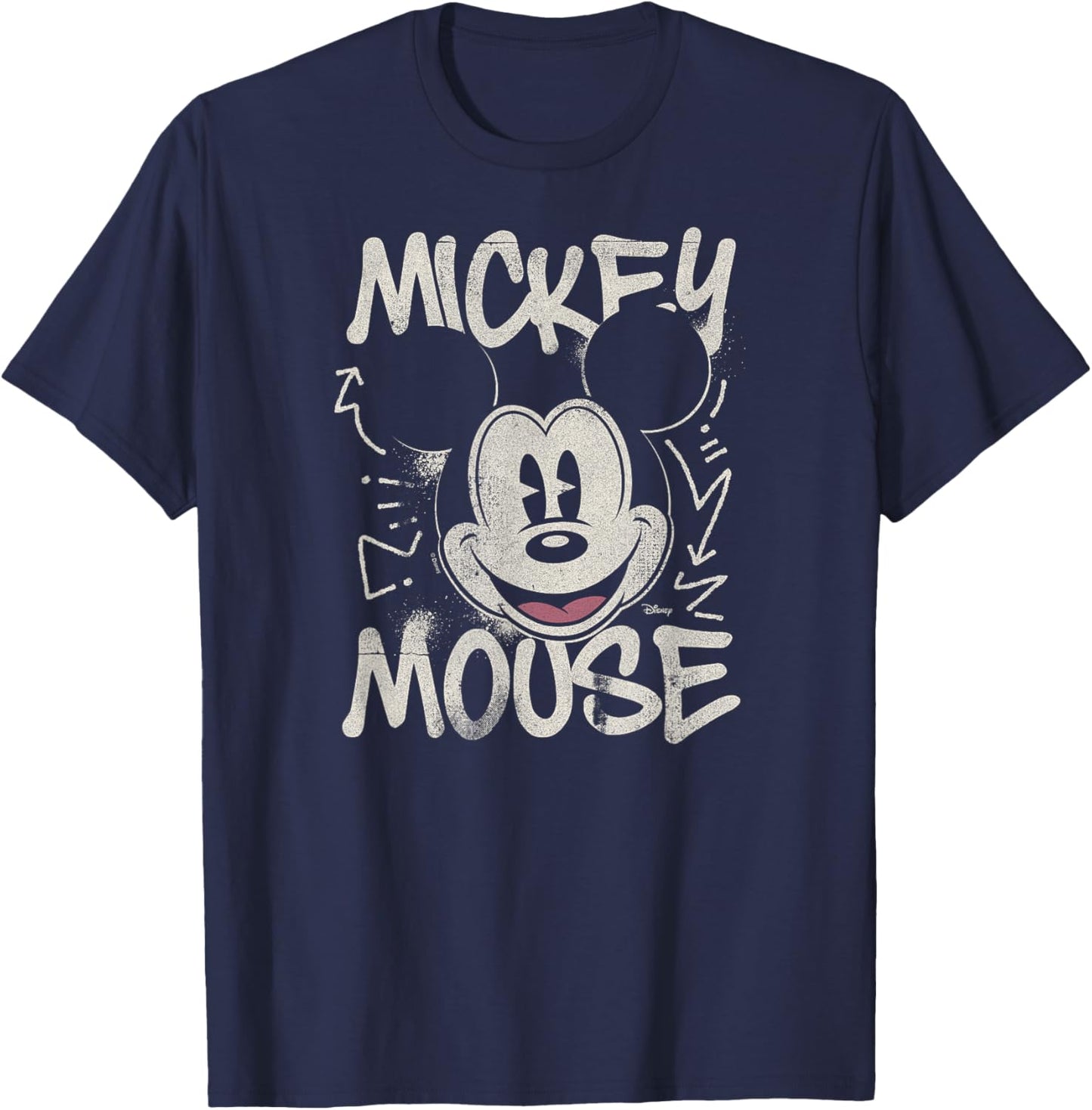 Mickey Mouse - Tonal Washed Graffiti T-Shirt - T-Shirt | Navy