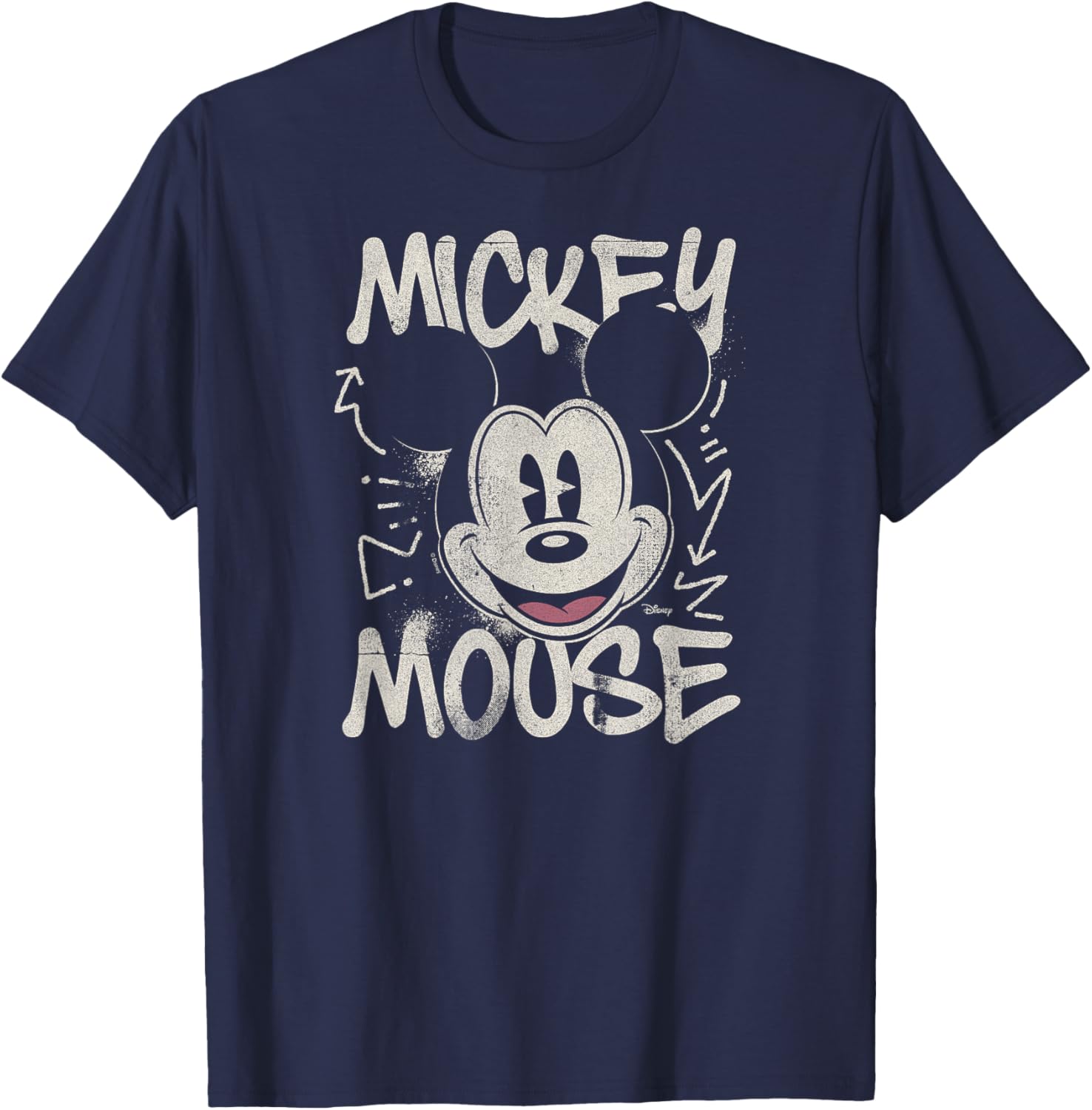 Mickey Mouse - Tonal Washed Graffiti T-Shirt - T-Shirt | Navy