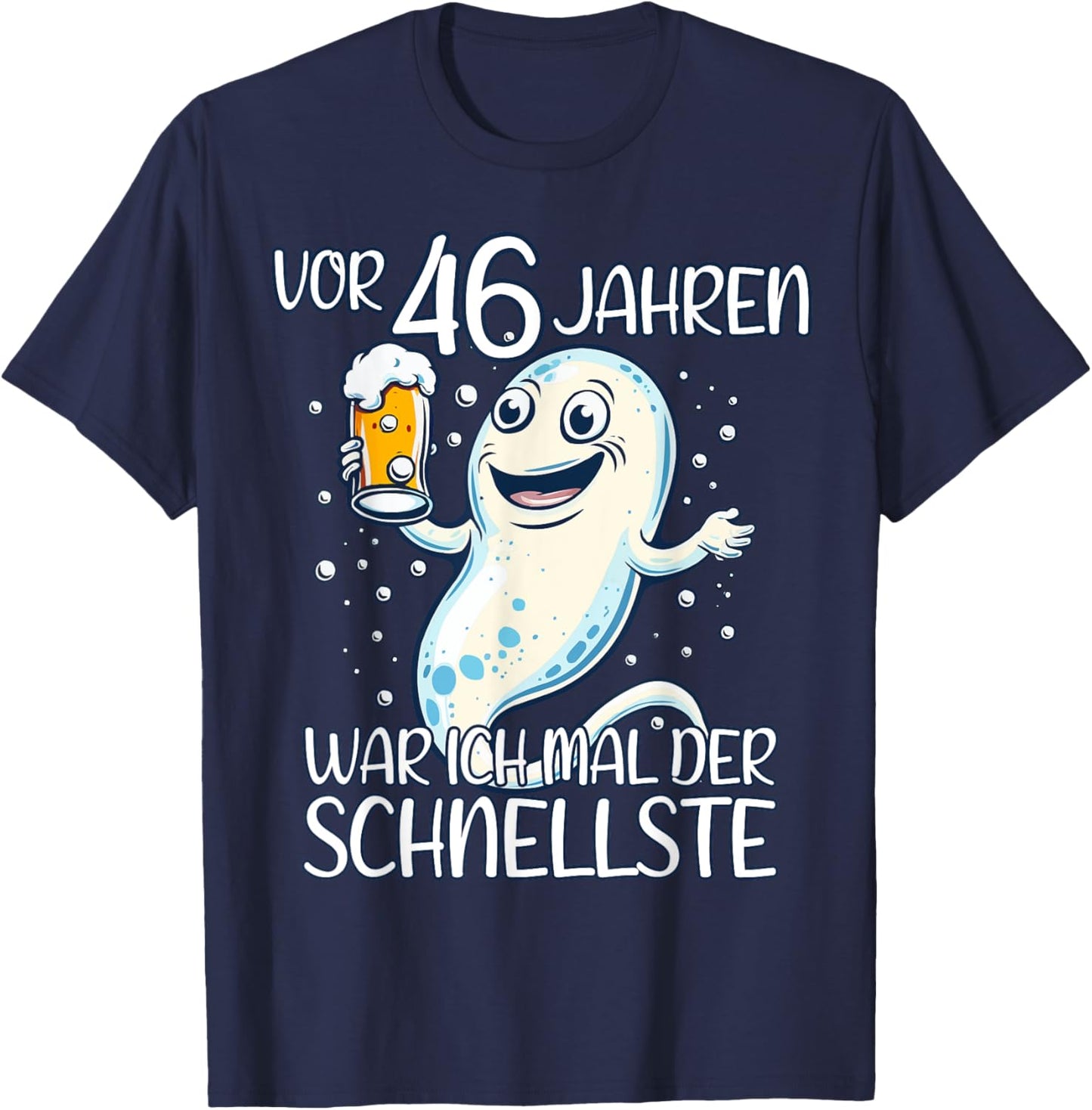 VOR 46 JAHREN WAR ICH MAL DER SCHNELLSTE Geburtstag T-Shirt - T-Shirt | Navy