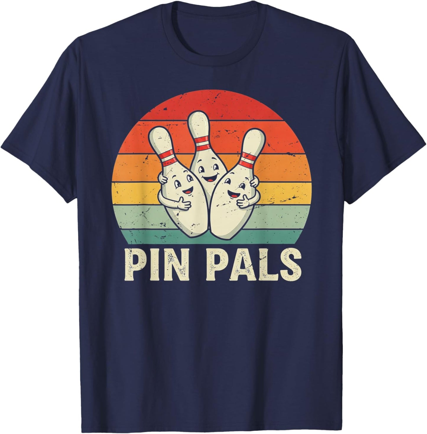 Pin Pals Funny Bowling T-Shirt - T-Shirt | Navy