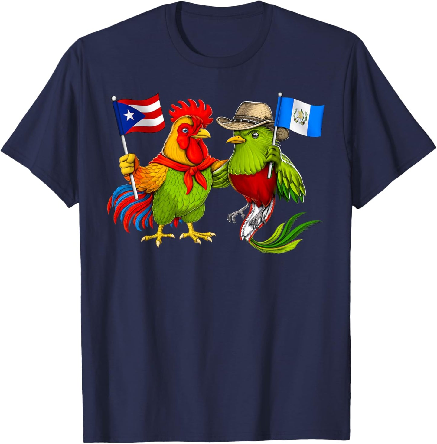 Puerto Rico Guatemala Flag Puerto Rican Roots Guatemalan T-Shirt - T-Shirt | Navy