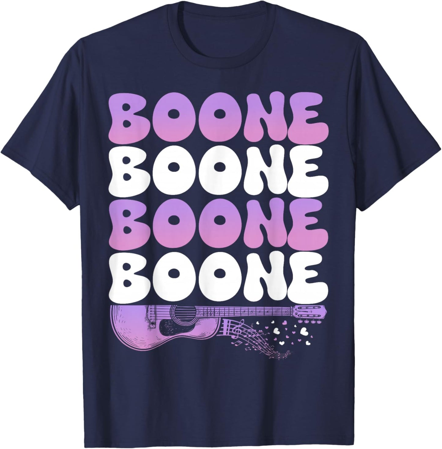 Retro Boone First Name Personalized Groovy 80's T-Shirt - T-Shirt | Navy