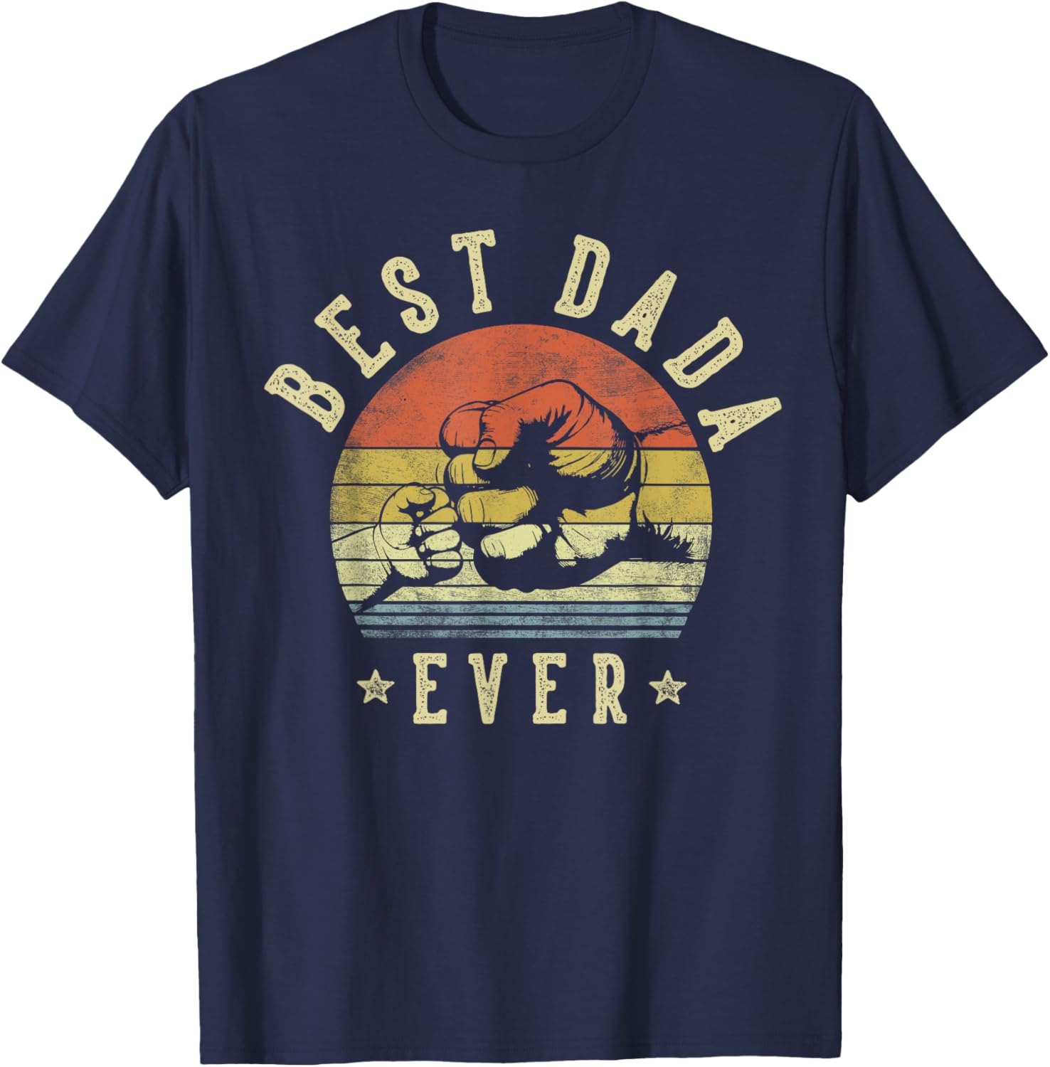 Best Dada Ever - Retro Fist Bump Vintage Design Dada T-Shirt - T-Shirt | Navy