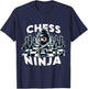 Chess Ninja Cartoon Kids Boys Girls Player Children's Youth T-Shirt - T-Shirt | Navy