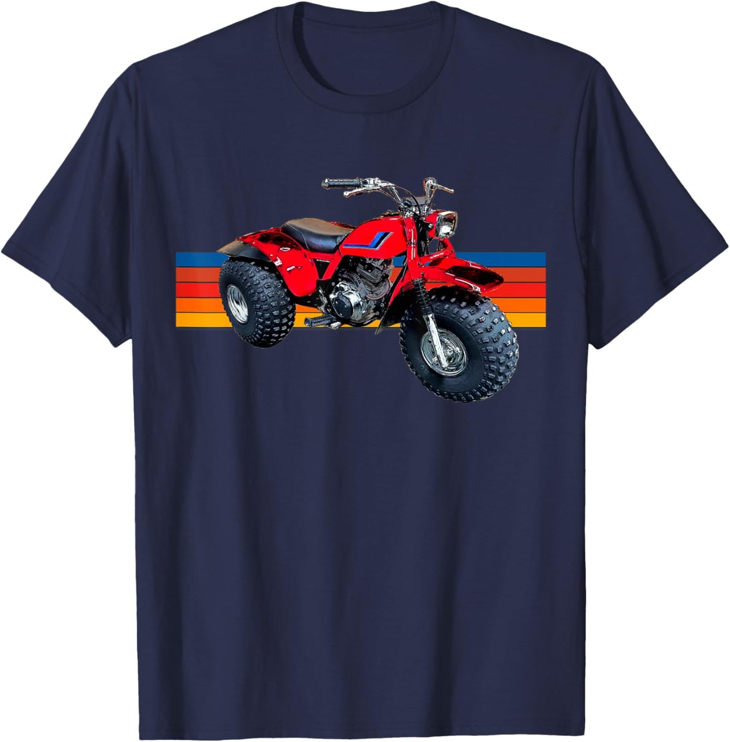 3 wheeler, Vintage ATV, ATC, 200S, 200X, 200M, 185 T-Shirt - T-Shirt | Navy