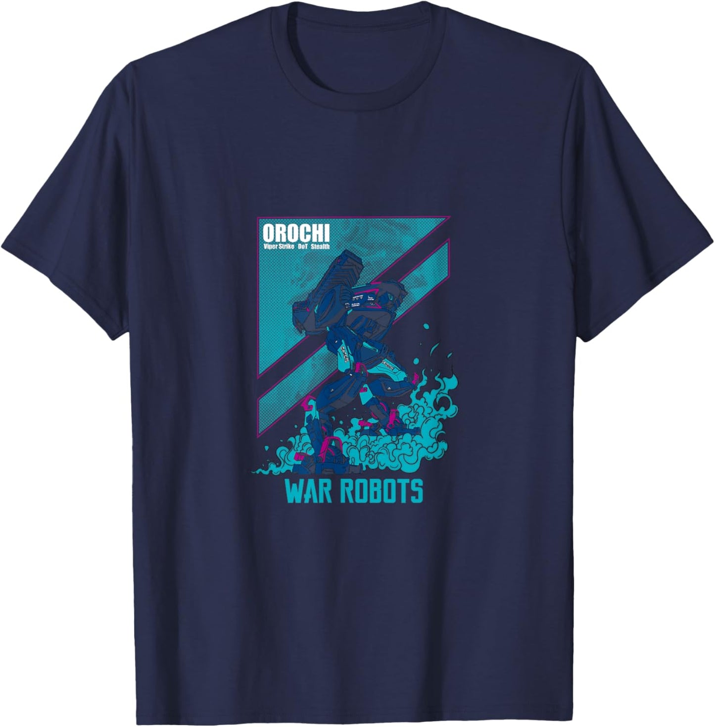 War Robots Orochi - Black, -Adults, Short Sleeve, , Cotton, Polyester, Small T-Shirt - T-Shirt | Navy