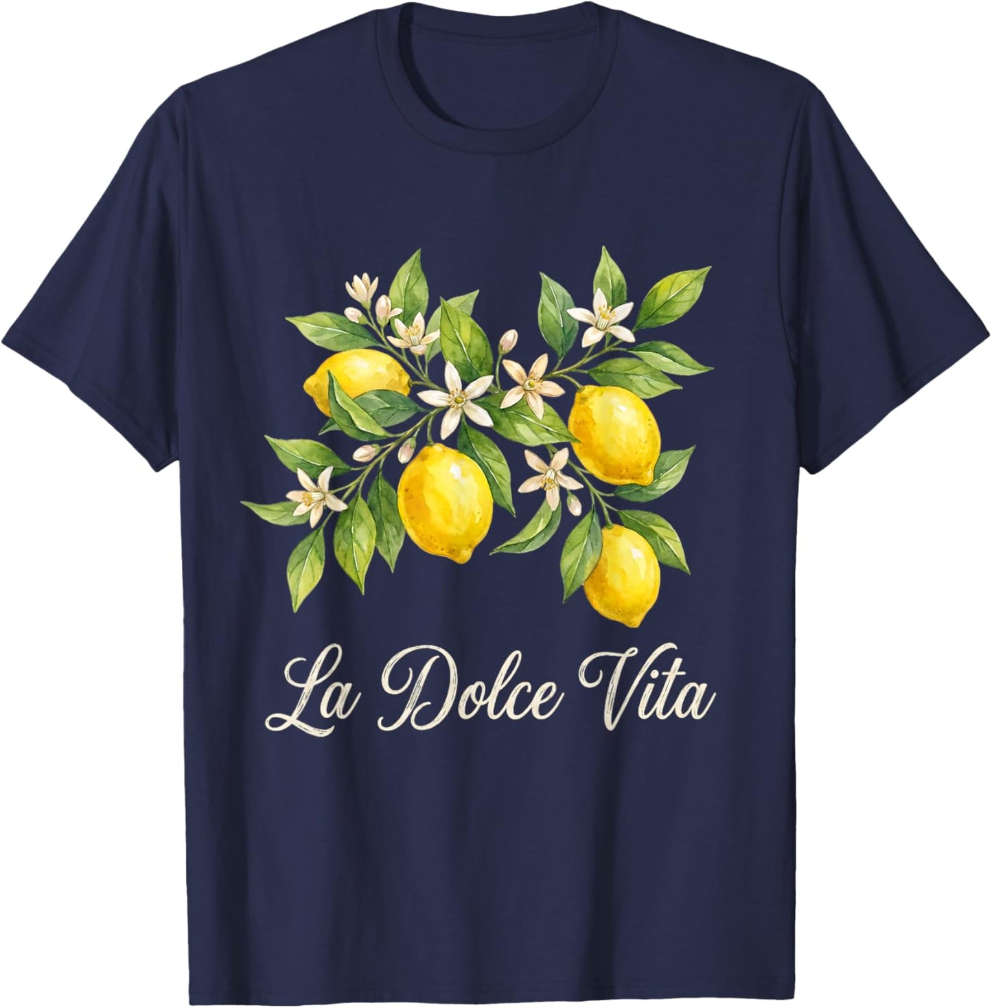 La Dolce Vita Lemon Italian Summer Limoncello Amalfi Coast T-Shirt - T-Shirt | Navy