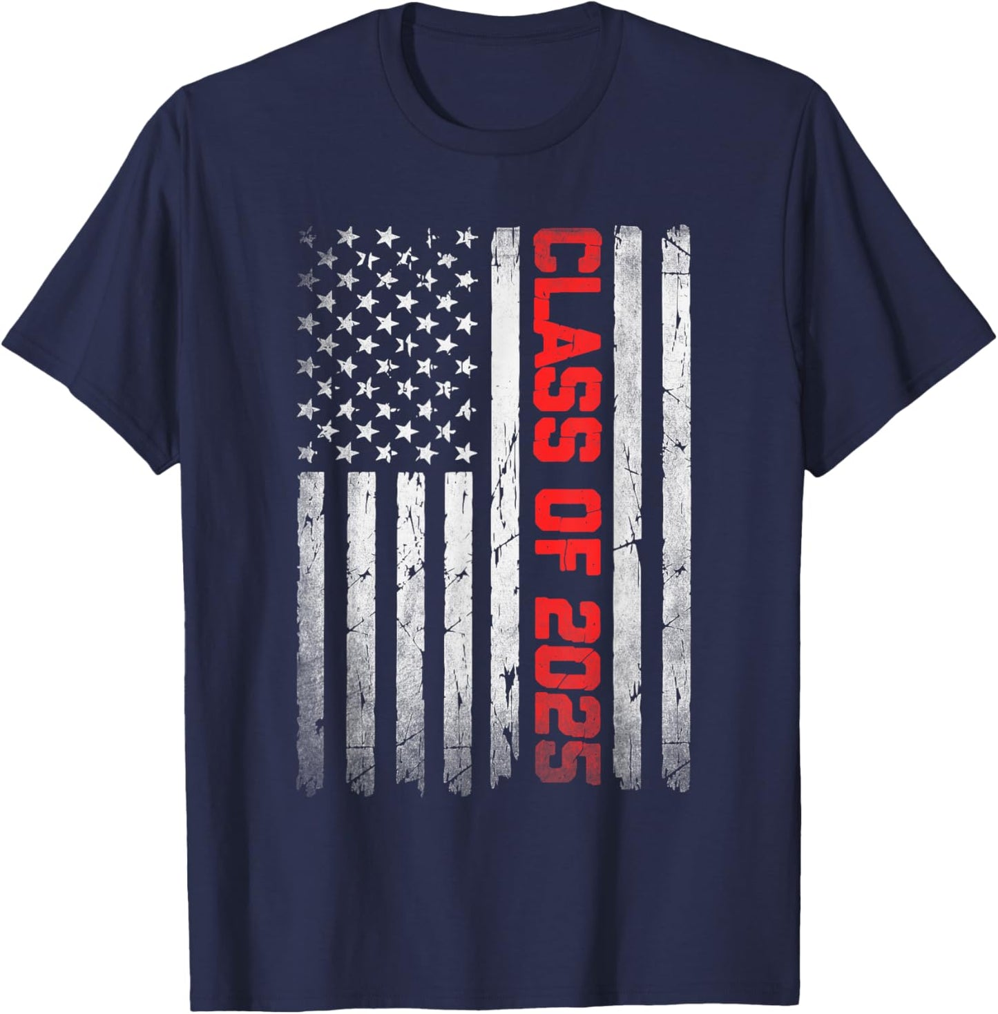 Class of 2025 Flag USA Senior 2025 Graduation 25 Boys T-Shirt - T-Shirt | Navy