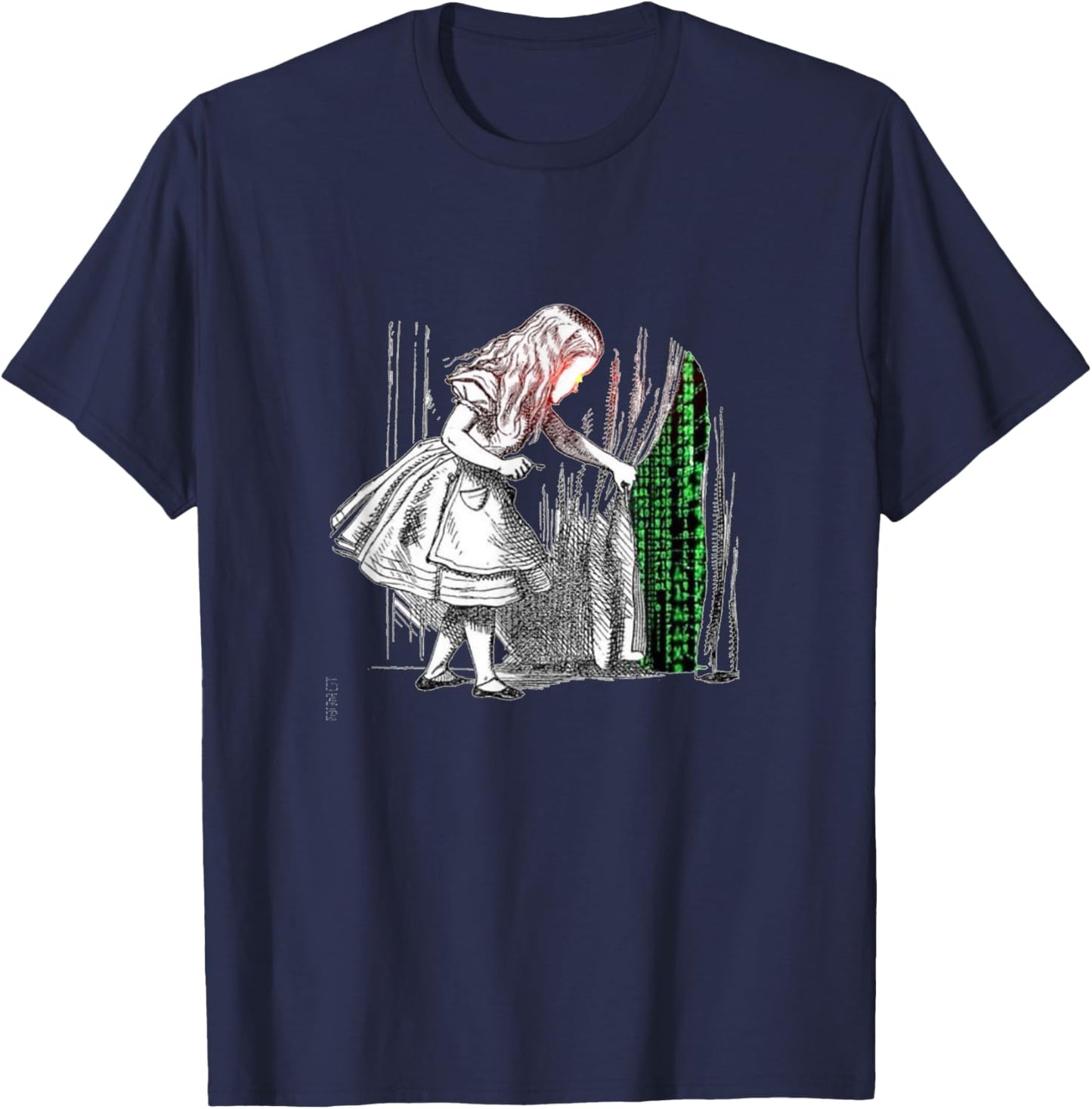 Bitcoin Girl Woman Child Matrix Laser Eyes T-Shirt - T-Shirt | Navy
