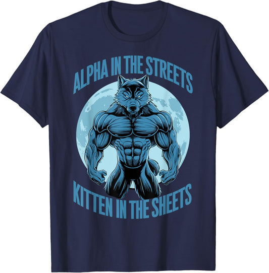 Alpha In The Streets Kitten In The Sheets T-Shirt - T-Shirt | Navy