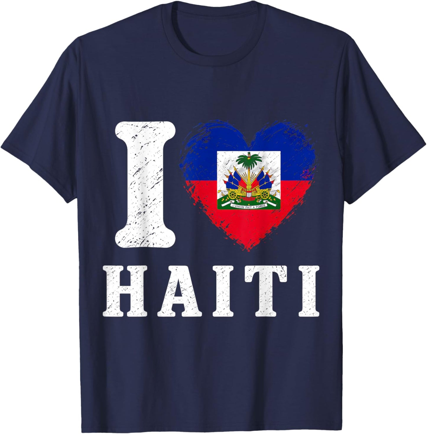 I Love Haiti Flag Day T-Shirt - T-Shirt | Navy