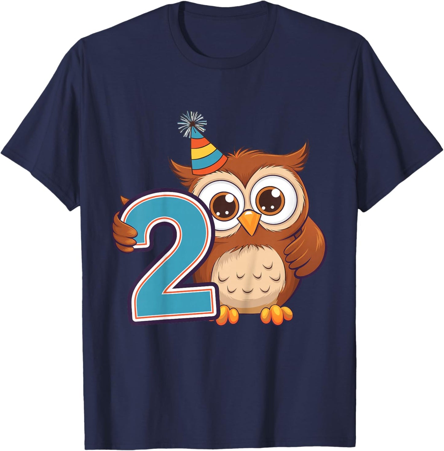Kids 2nd Birthday Owl Kids T-Shirt - T-Shirt | Navy
