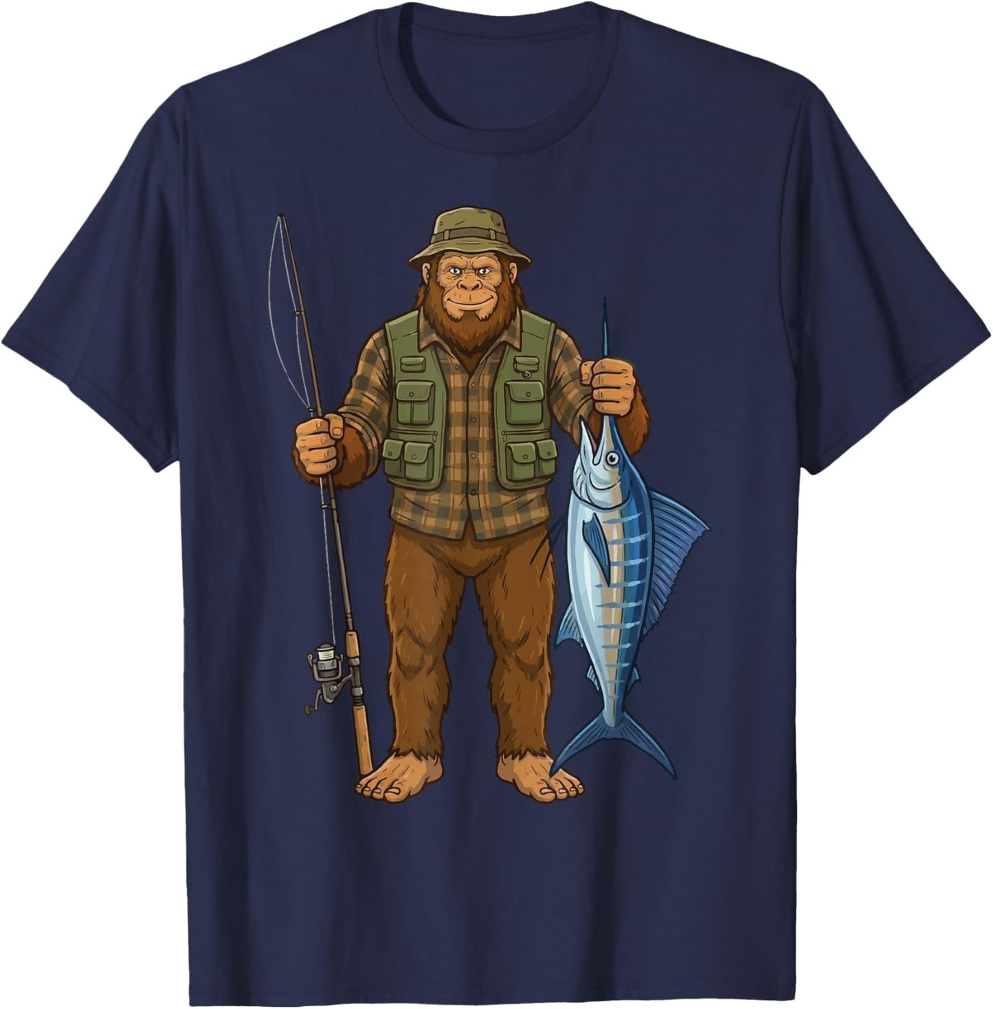 Marlin Bigfoot Fisher T-Shirt - T-Shirt | Navy