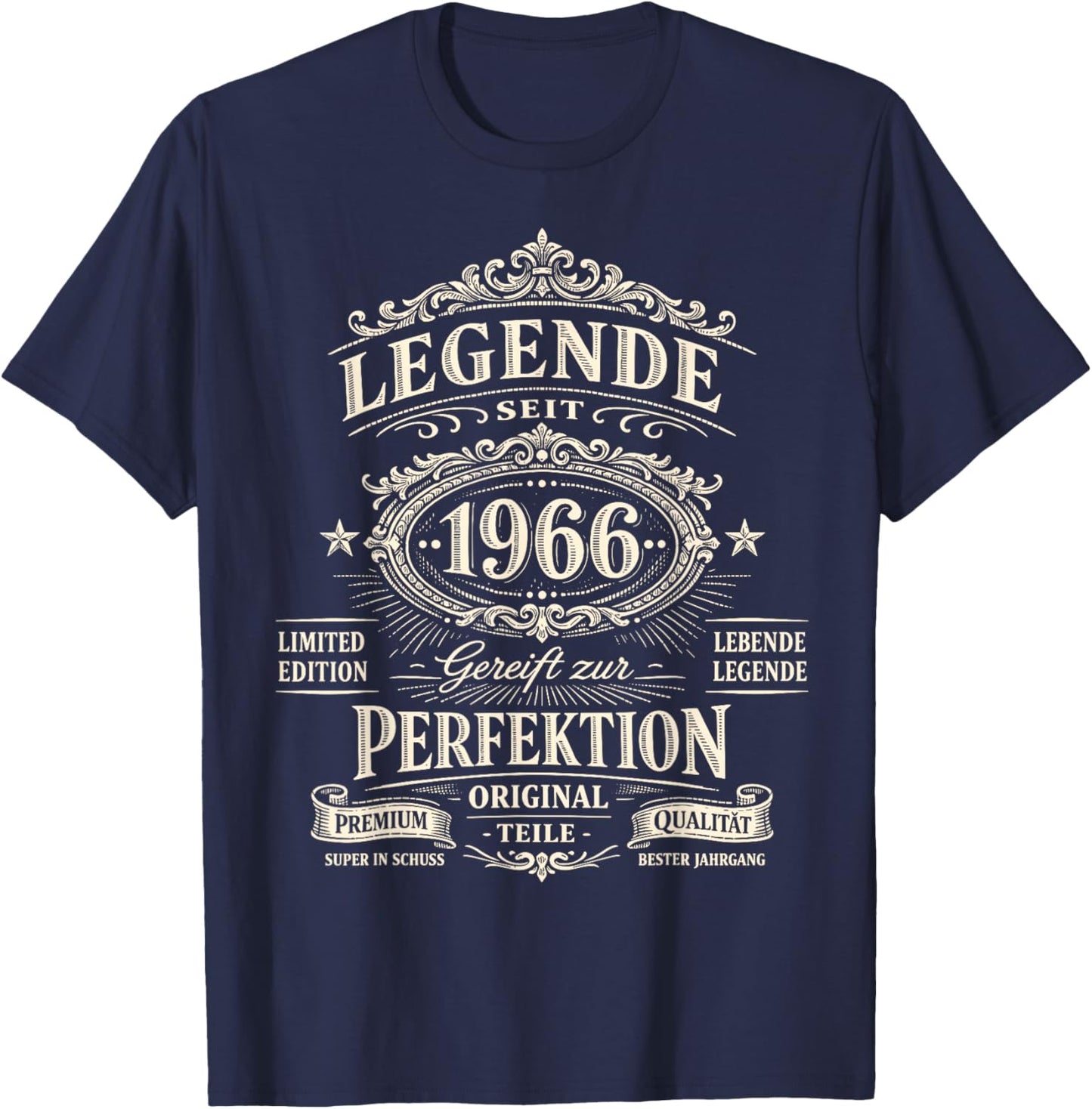 60th Birthday Man Woman 60 Years Decoration 1966 Gift Funny T-Shirt - T-Shirt | Navy
