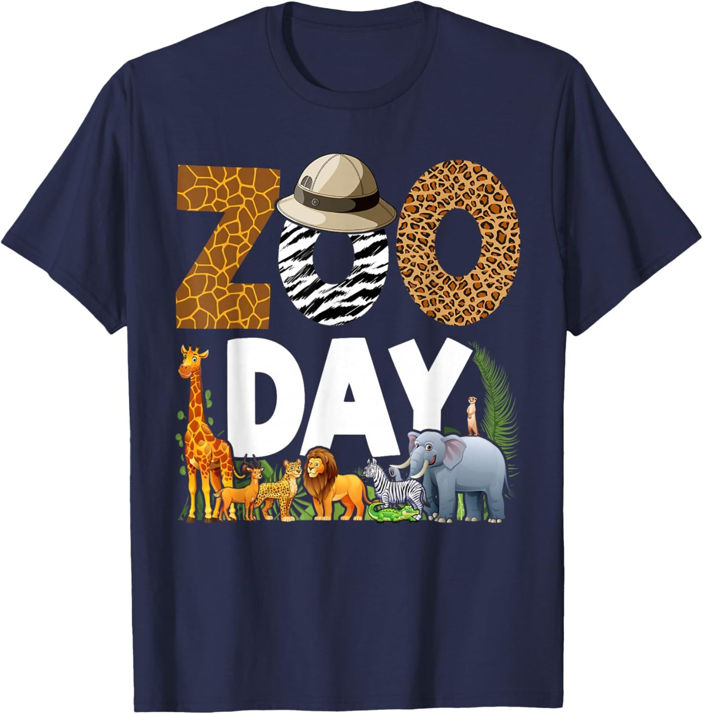 Zoo Day Family First Zoo Field Trip Safari Squad Matching T-Shirt - T-Shirt | Navy