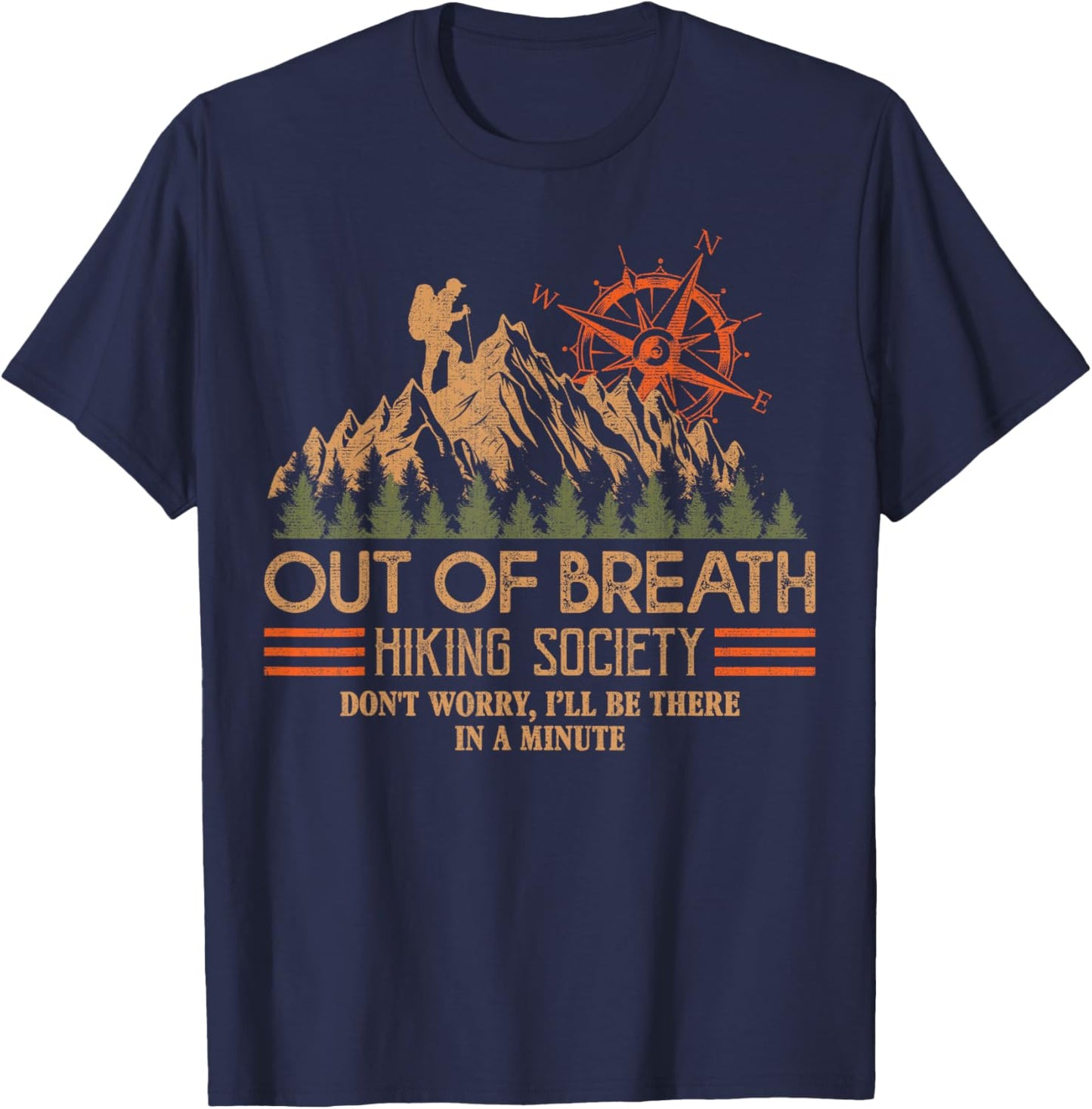 Out of Breath Hiking Society T-Shirt - T-Shirt | Navy