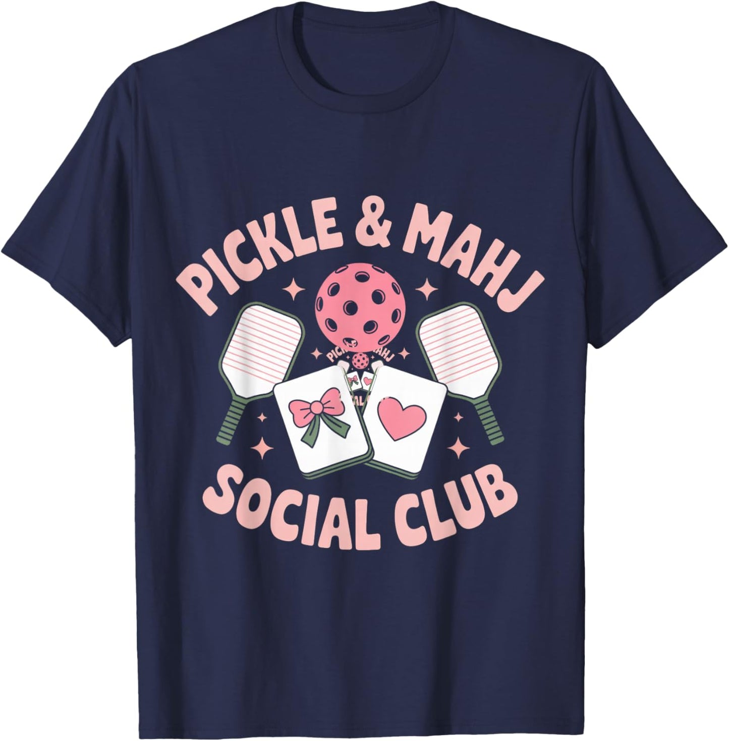Pickle and Mahj Mahjong and Pickleball Social Club Mahjong T-Shirt - T-Shirt | Navy