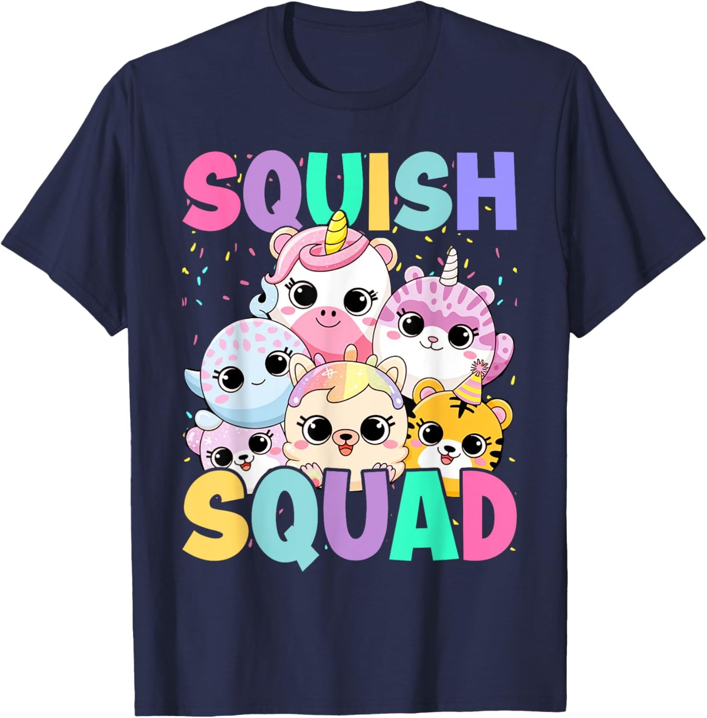 Squish Squad Birthday For Girls Kids Toddlers T-Shirt - T-Shirt | Navy