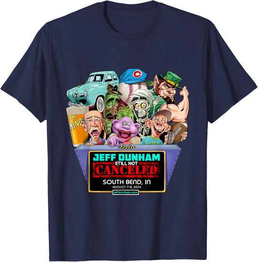 Jeff Dunham South Bend, IN (2024) T-Shirt - T-Shirt | Navy