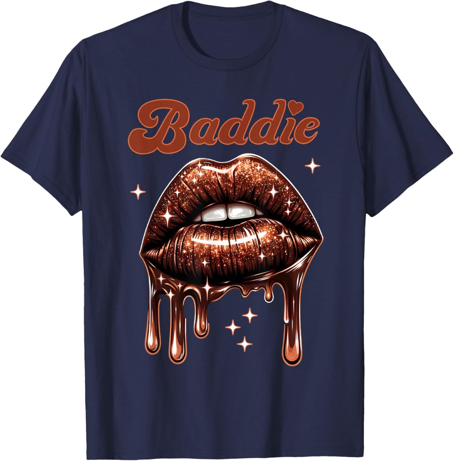 Brown Skin Girl Baddie African American Melanin Queen Latinx T-Shirt - T-Shirt | Navy