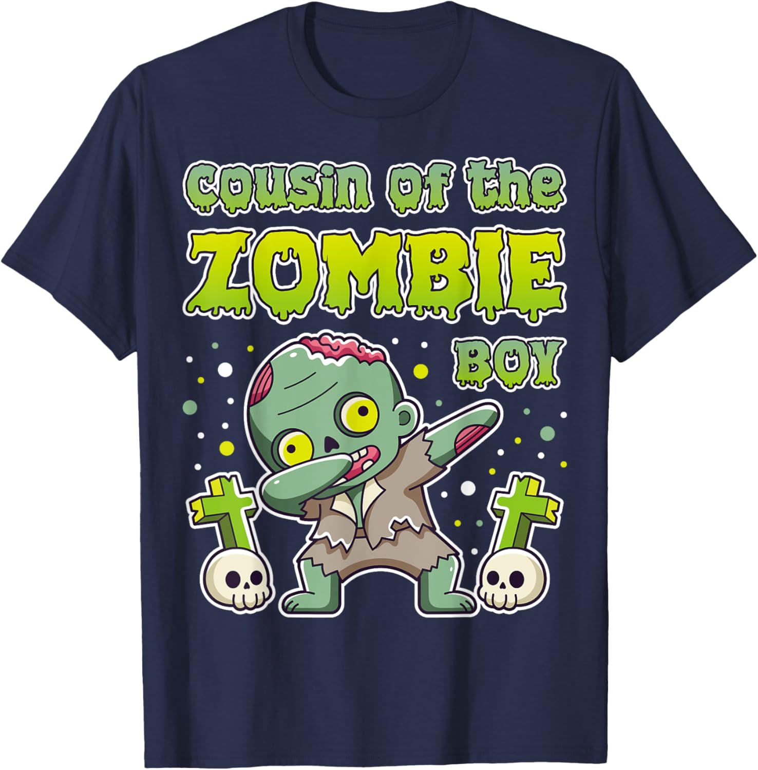 Cousin of the Zombie Boy Zombie Lover 9th Birthday Kid Party T-Shirt - T-Shirt | Navy