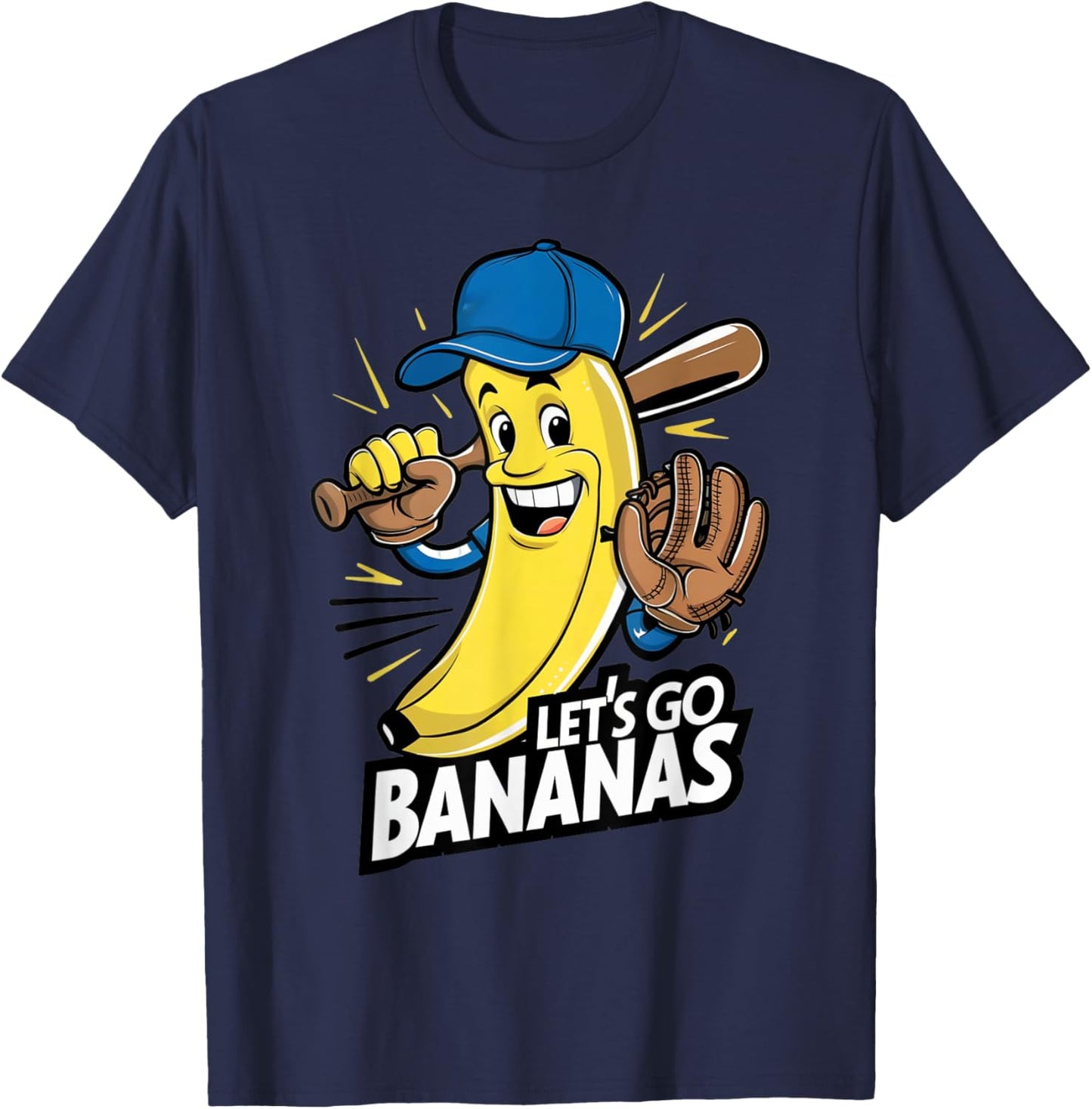 Funny Bananas Shirts Cute Banana Gifts Funny Lets go Bananas T-Shirt - T-Shirt | Navy