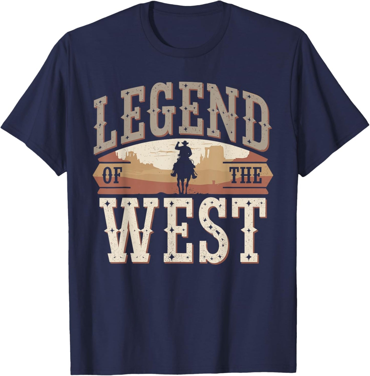 Old Western Film Fan Classic Cowboy Culture and Wild West T-Shirt - T-Shirt | Navy