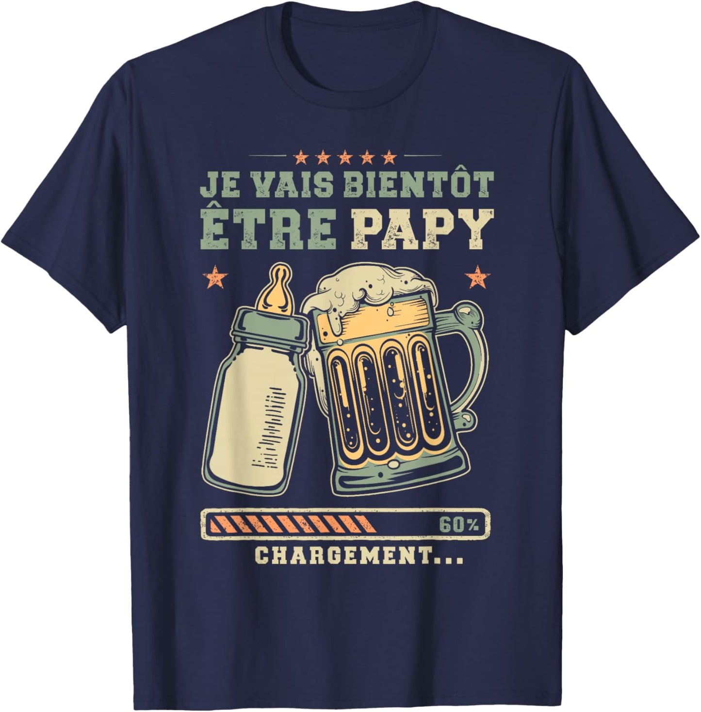 I Will Be Grandpa Loading Baby Future Grandpa T-Shirt - T-Shirt | Navy