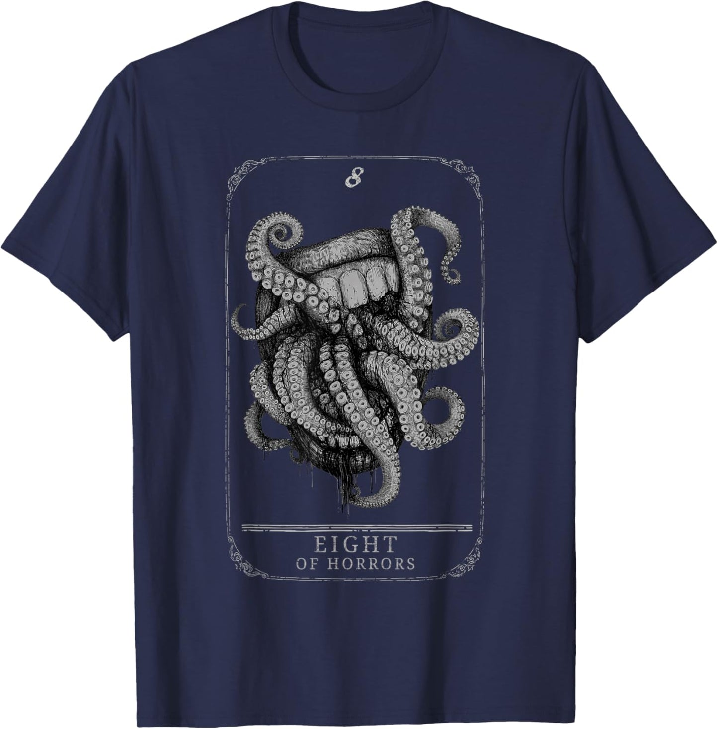Hunt: Showdown 1896 8th Anniversary Eight of Horrors T-Shirt - T-Shirt | Navy
