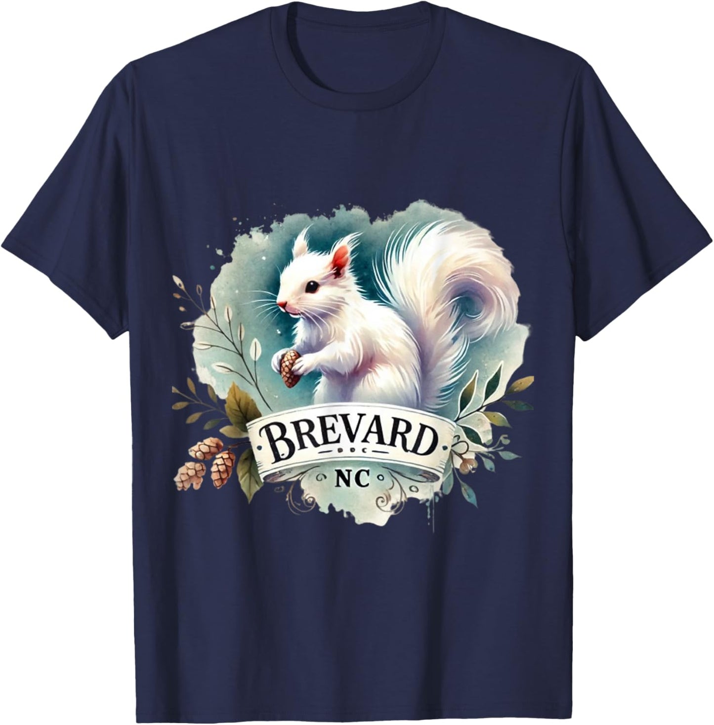 Salter Designs Brevard NC White Squirrel Kids Classic Fit Polyester 100% Black Short Sleeve T-Shirt - T-Shirt | Navy
