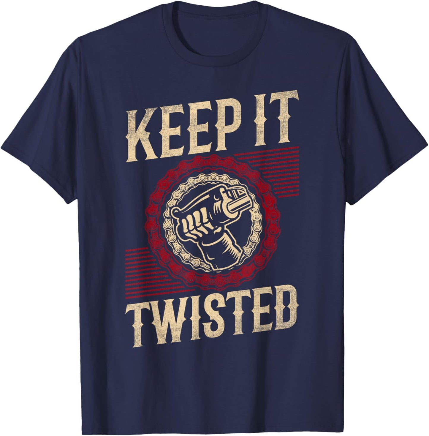 Keep It Twisted - Vintage Motorcycle T-Shirt - T-Shirt | Navy