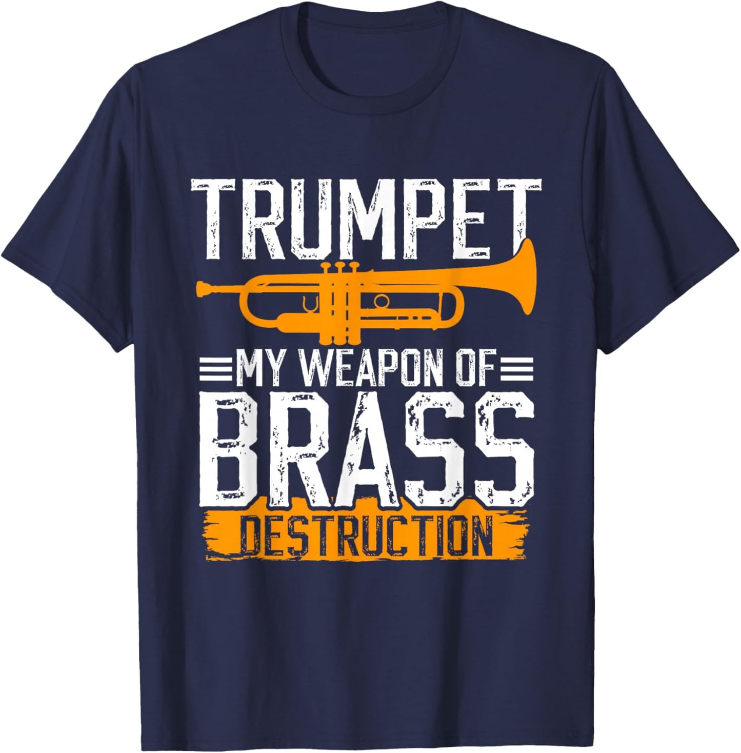 Elegant Trumpet Player Jazz Orchestra Marching Band T-Shirt - T-Shirt | Navy