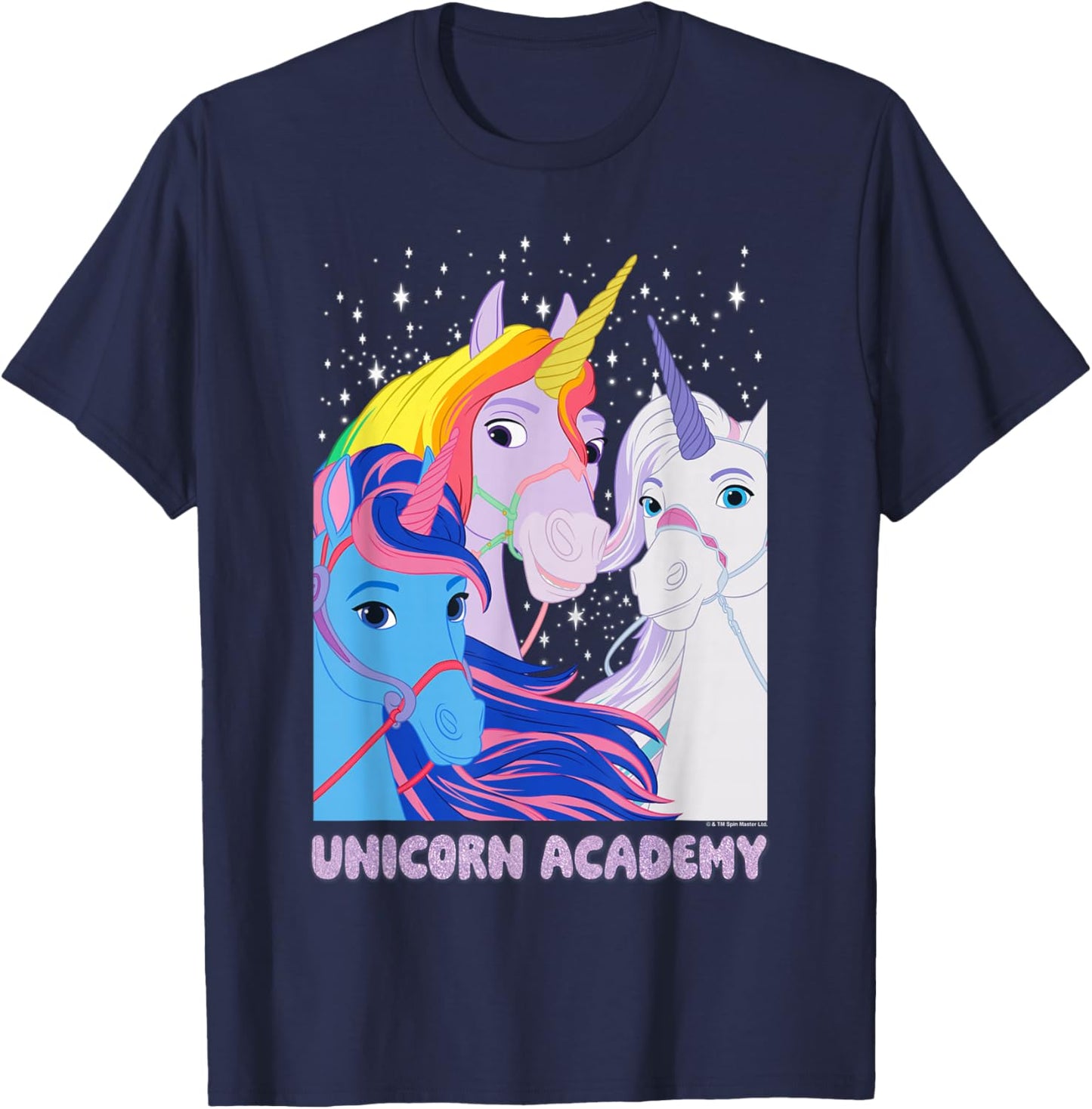 Unicorn Academy River Wildstar and Glacier Unicorn Trio T-Shirt - T-Shirt | Navy