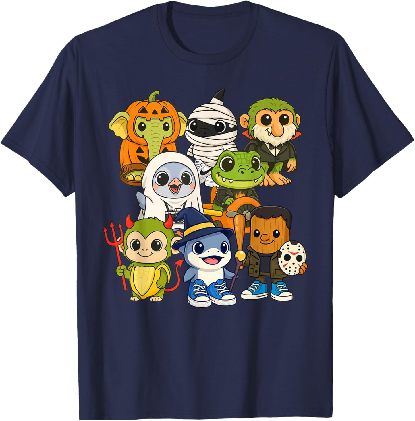 Adorable Brainrot Baby Halloween Costume AI Animal Cute T-Shirt - T-Shirt | Navy