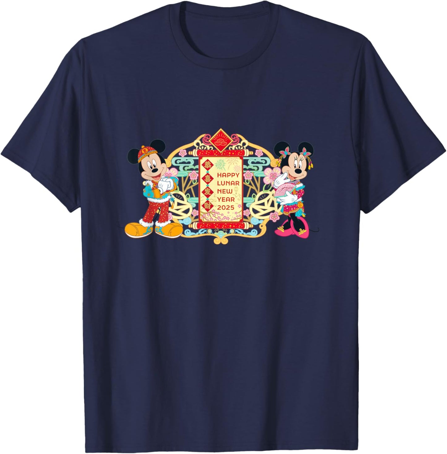 Disney Mickey & Minnie Chinese Happy Lunar New Year 2025 T-Shirt - T-Shirt | Navy