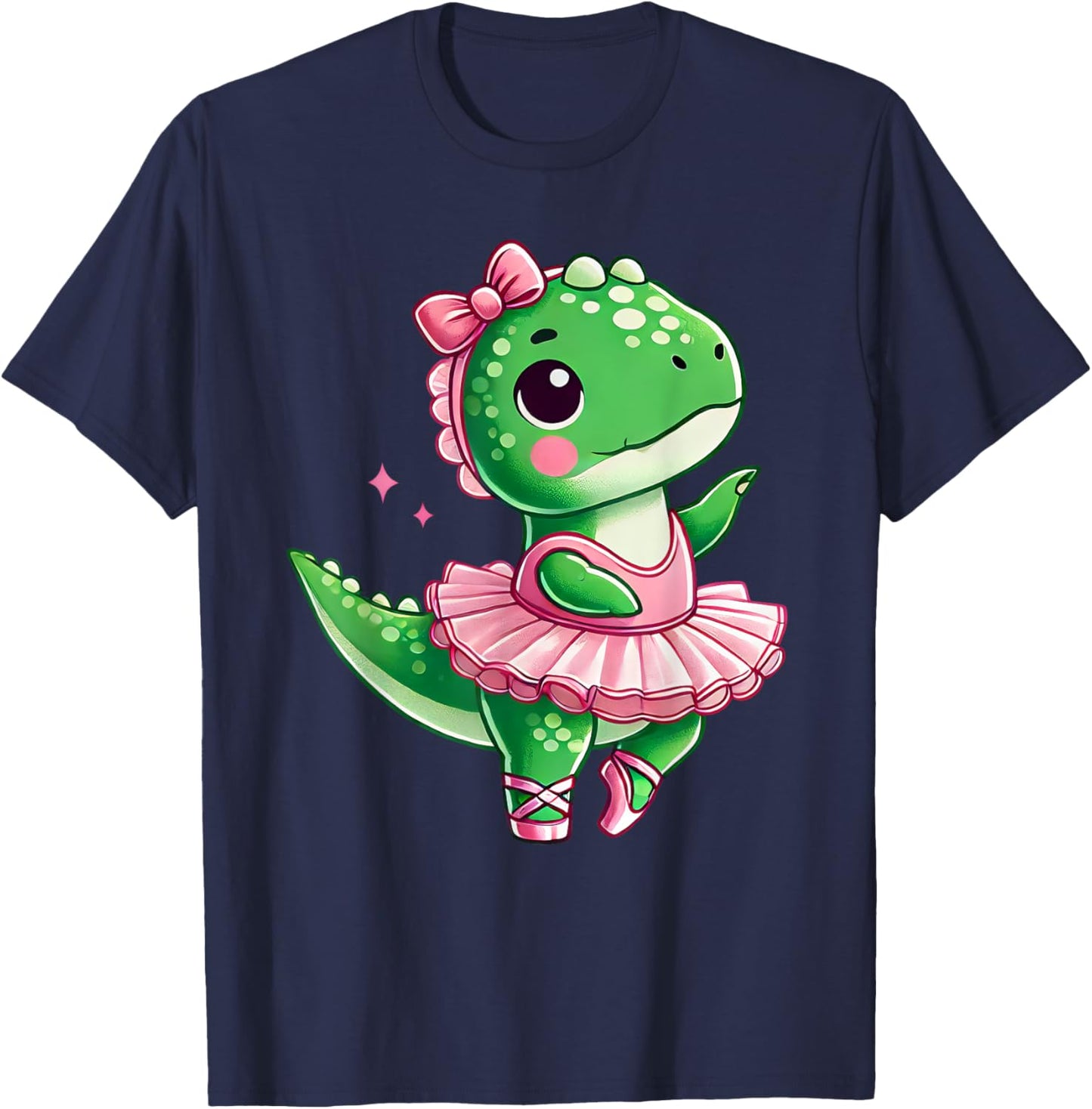 Funny T rex Ballet Dance Cute Ballerina Boys Girls Kids T-Shirt - T-Shirt | Navy